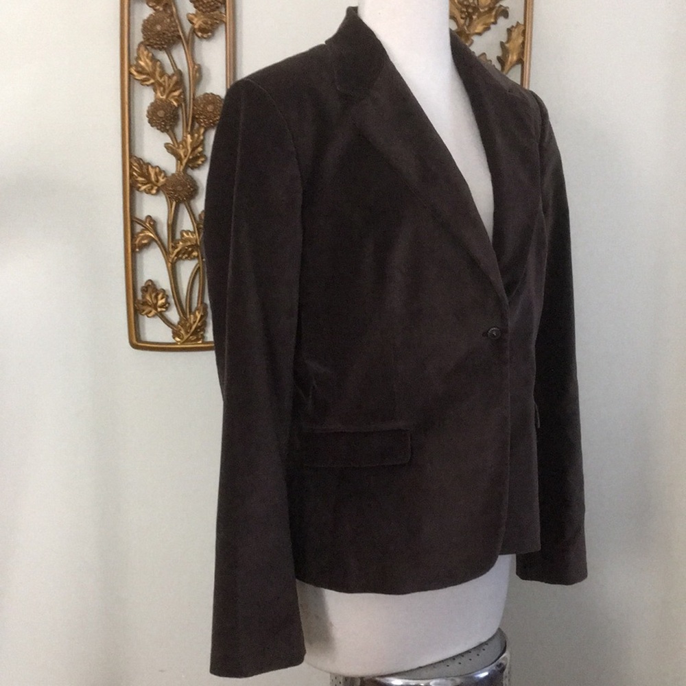 SOLD 🔥Tahari Brown Velvet Blazer Size 14 - Picture 2 of 5